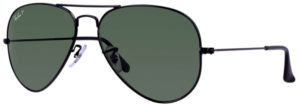 ray ban aviator classic black polarized green