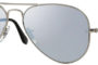 Ray Ban Aviator Matte Silver Silver Mirror Polarized